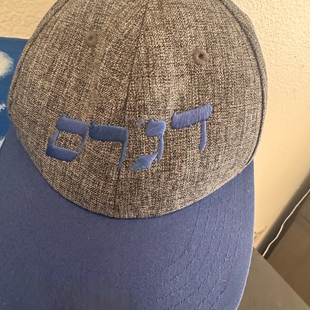 LA DODGER Gray and Blue Cap with Embroidery in Hebrew limited edition